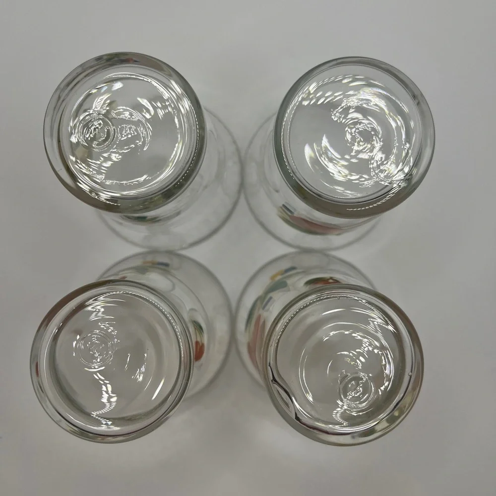Vintage Mid-Century Cherry Fruit Pattern Cordial Shot Glasses- set of 4